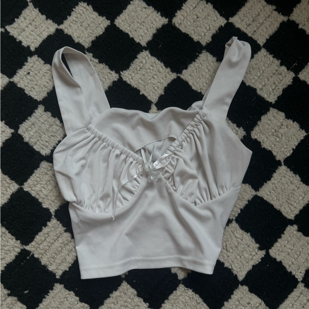 White girly milkmaid top